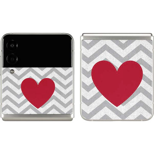 Chevron Heart Galaxy Z Flip3 5G Skin